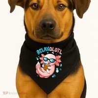Relaxolotl Funny Axolotl Relax  USA-Made Doggie Bandana thumb 1