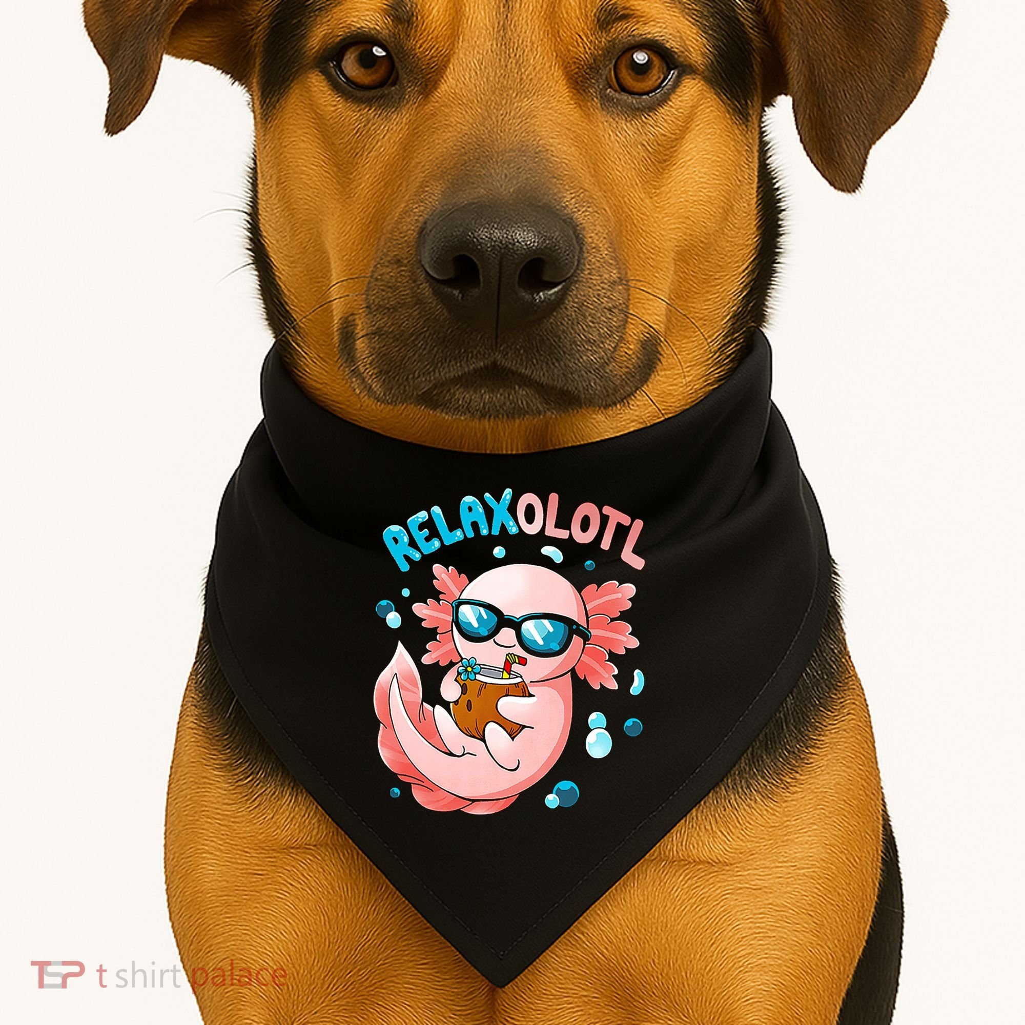 Relaxolotl Funny Axolotl Relax  USA-Made Doggie Bandana