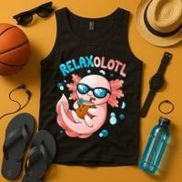 Relaxolotl Funny Axolotl Relax  Tank Top thumb 4