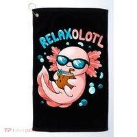 Relaxolotl Funny Axolotl Relax  Golf Towel thumb 0