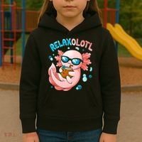 Relaxolotl Funny Axolotl Relax  Kids Hoodie thumb 3