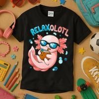 Relaxolotl Funny Axolotl Relax  Kids T-Shirt thumb 3