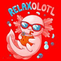 Relaxolotl Funny Axolotl Relax  Santa Hat thumb 1