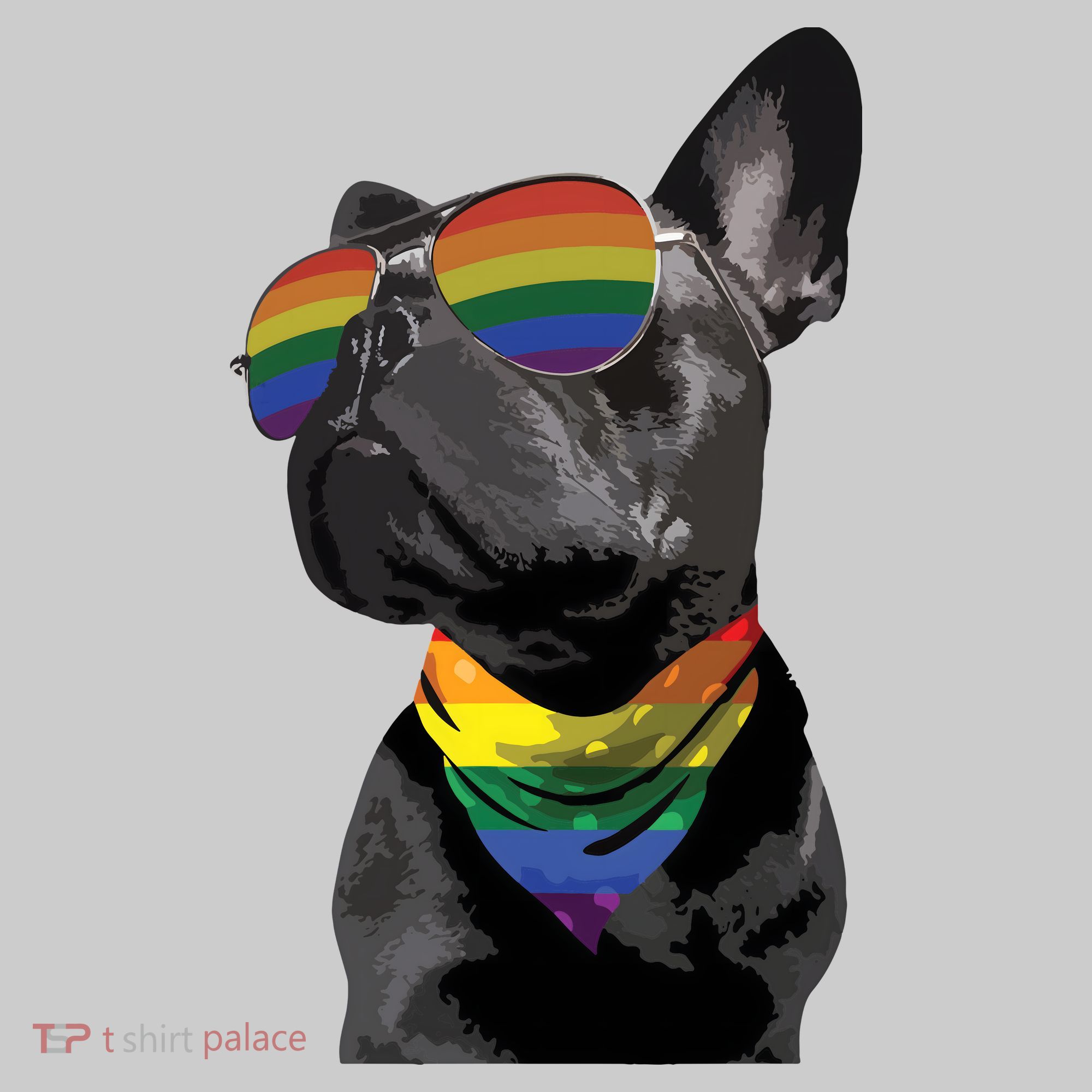 Rainbow French Bulldog Lovers Frenchie LGBTQ Pride Month T-Shirt
