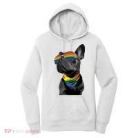 Rainbow French Bulldog Lovers Frenchie LGBTQ Pride Month Women's Hoodie thumb 0