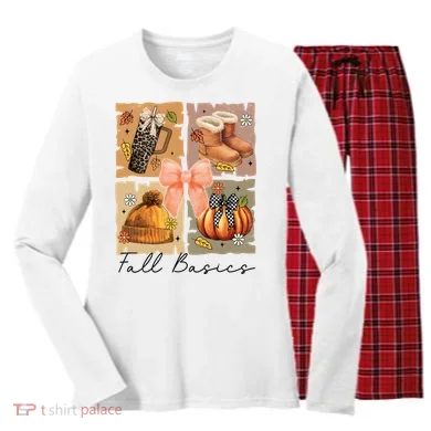 Retro Fall Basic Fall Basic Season Women's Long Sleeve Flannel Pajama Set