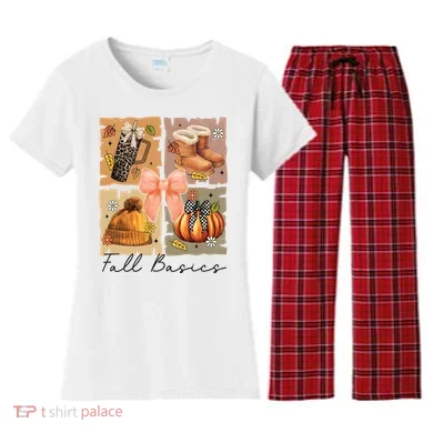 Retro Fall Basic Fall Basic Season Women's Flannel Pajama Set