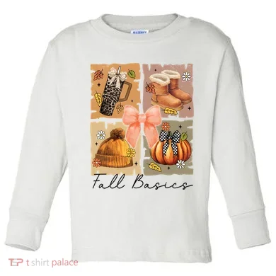 Retro Fall Basic Fall Basic Season Toddler Long Sleeve