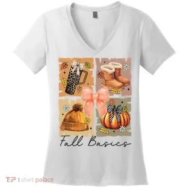 Retro Fall Basic Fall Basic Season Women's V-Neck T-Shirt