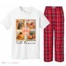 Retro Fall Basic Fall Basic Season Kids Plaid Pajama Set