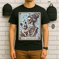Retro French Bulldog Valentine's Day Frenchie Mom Tarot Card T-Shirt thumb 6