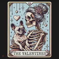 Retro French Bulldog Valentine's Day Frenchie Mom Tarot Card T-Shirt thumb 7