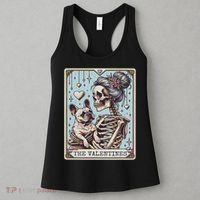 Retro French Bulldog Valentine's Day Frenchie Mom Tarot Card Women's Tank Top thumb 3