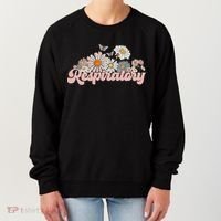 Retro Flower Butterfly Respiratory Therapy Rt Therapist Women's Sweatshirt thumb 0