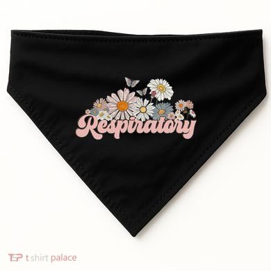 Retro Flower Butterfly Respiratory Therapy Rt Therapist USA-Made Doggie Bandana