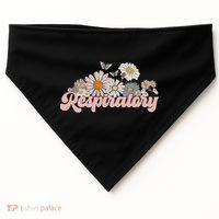 Retro Flower Butterfly Respiratory Therapy Rt Therapist USA-Made Doggie Bandana thumb 0