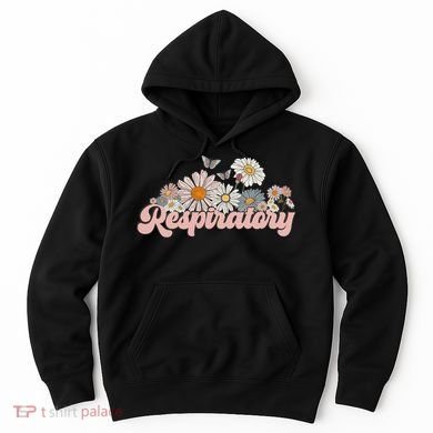 Retro Flower Butterfly Respiratory Therapy Rt Therapist Hoodie