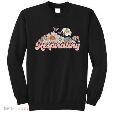 Retro Flower Butterfly Respiratory Therapy Rt Therapist Sweatshirt