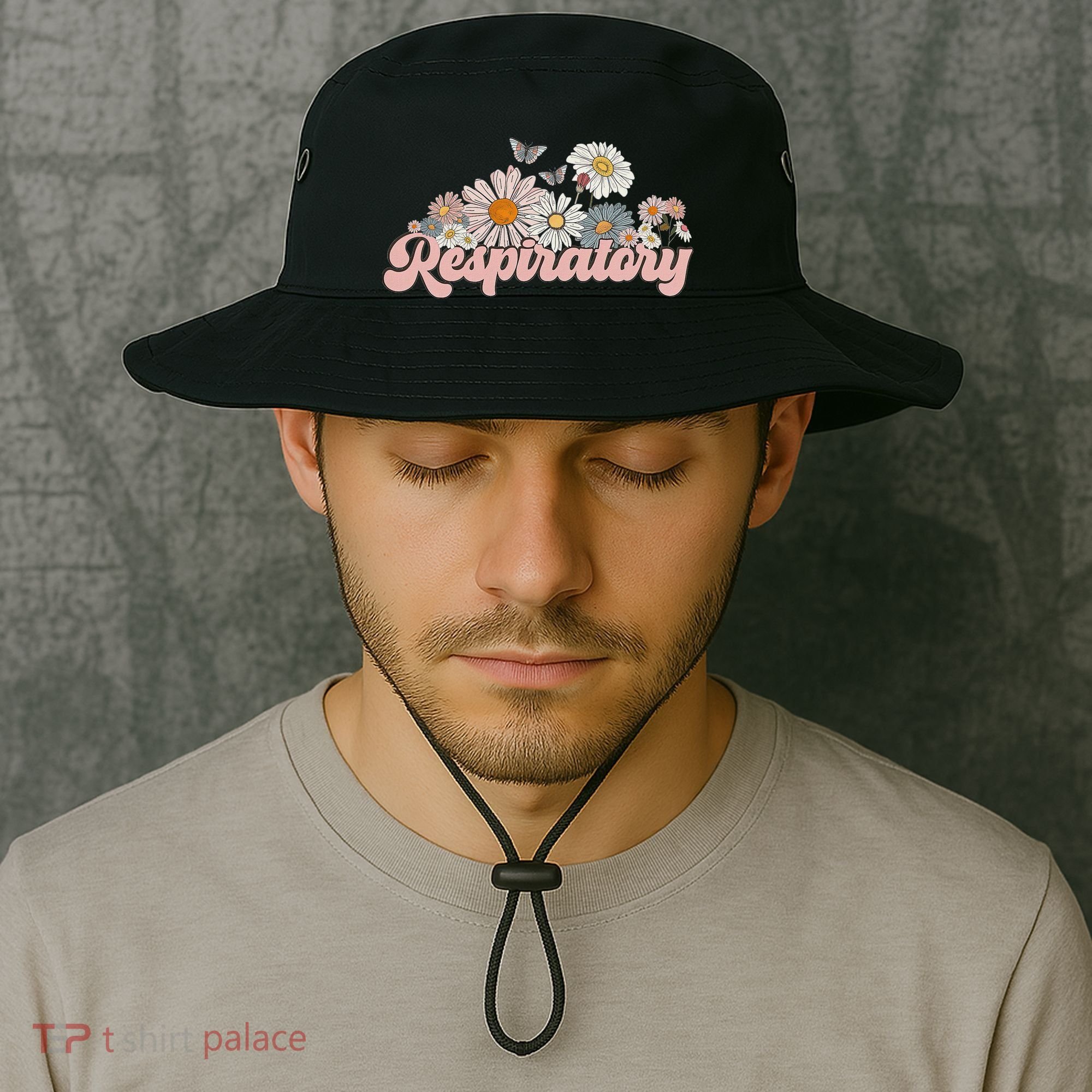Retro Flower Butterfly Respiratory Therapy Rt Therapist Bucket Hat