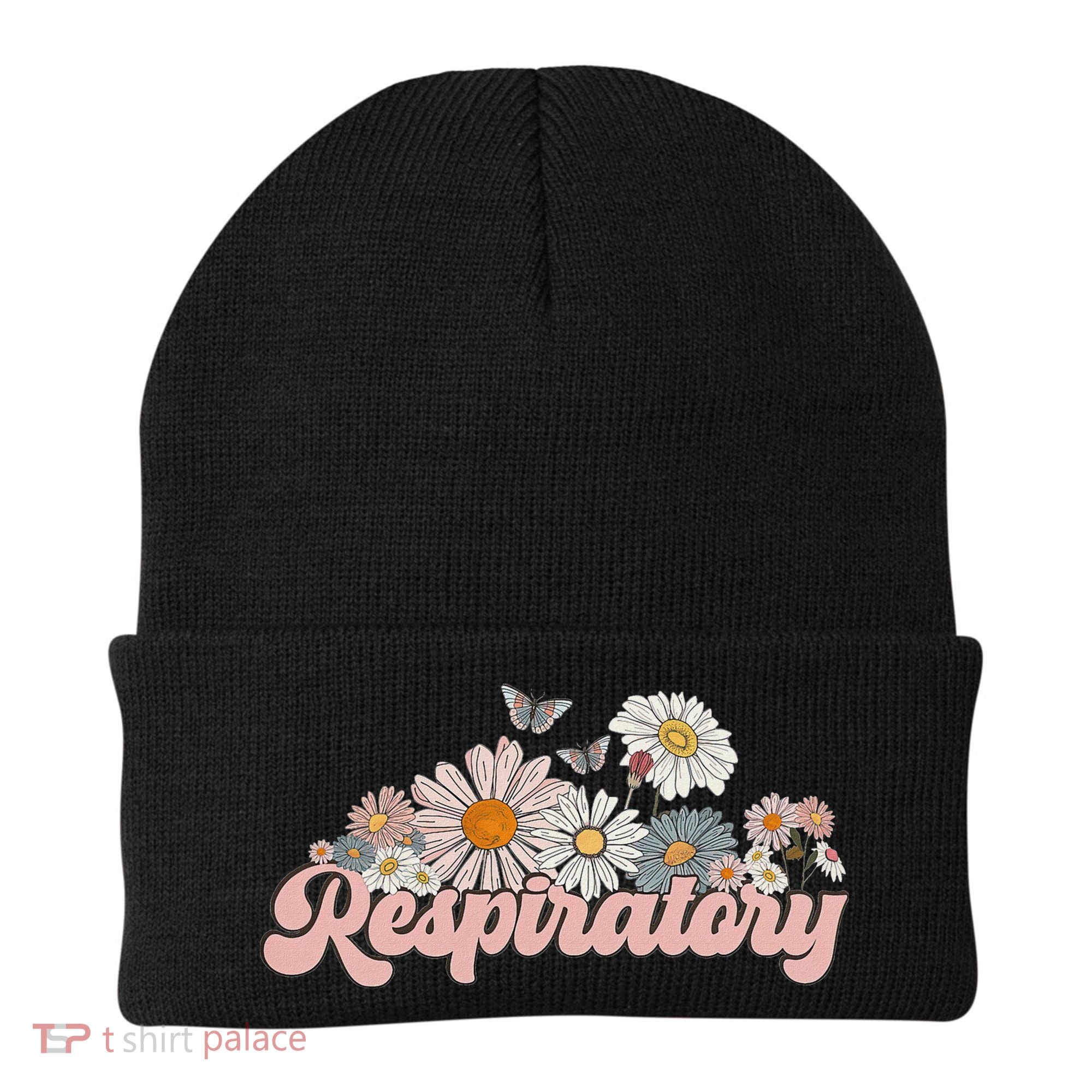 Retro Flower Butterfly Respiratory Therapy Rt Therapist Beanie