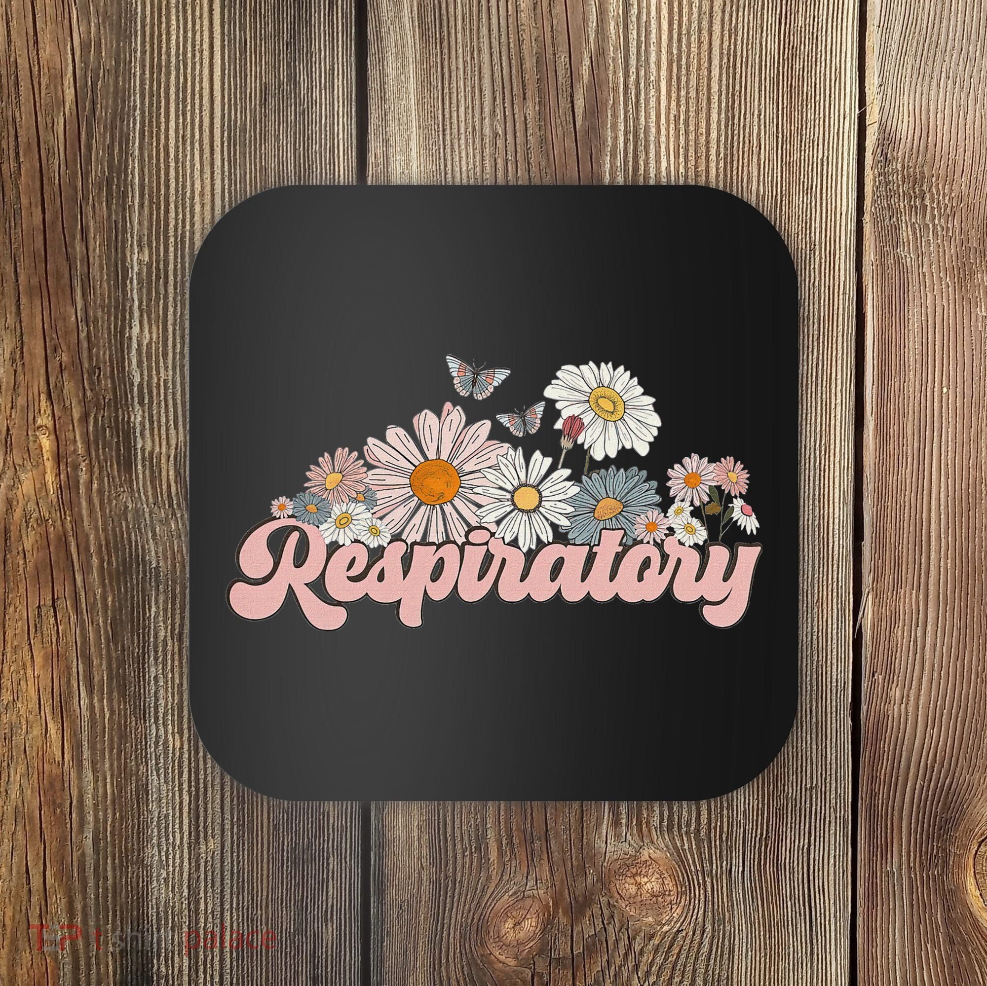 Retro Flower Butterfly Respiratory Therapy Rt Therapist Coaster