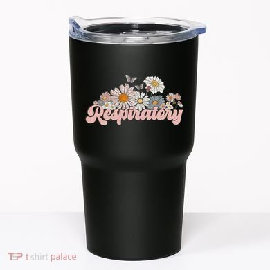 Retro Flower Butterfly Respiratory Therapy Rt Therapist Tumbler