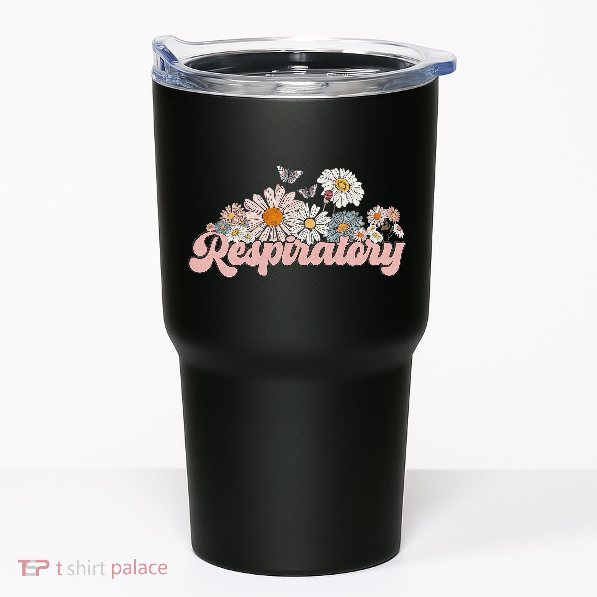 Retro Flower Butterfly Respiratory Therapy Rt Therapist Tumbler
