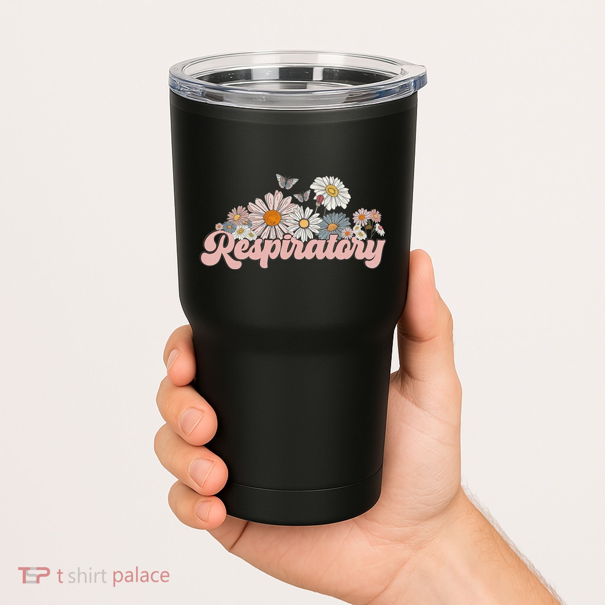 Retro Flower Butterfly Respiratory Therapy Rt Therapist Tumbler
