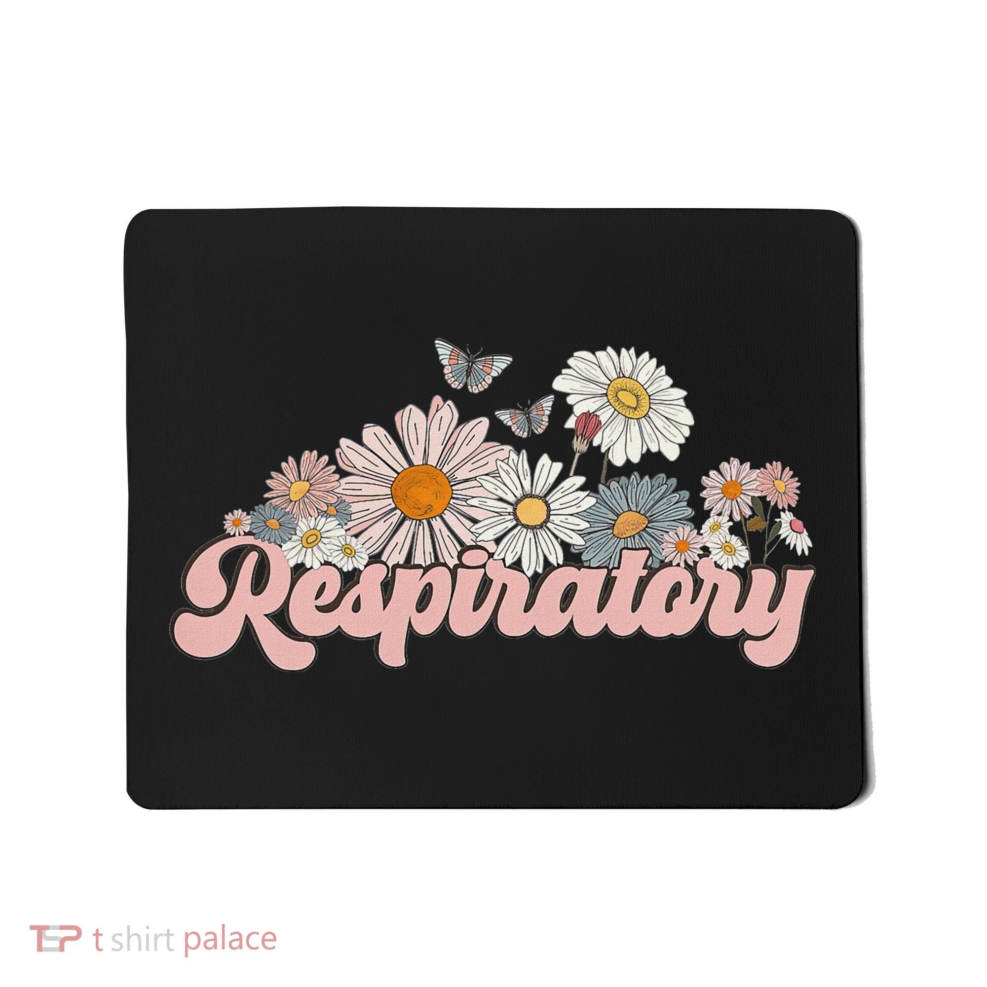 Retro Flower Butterfly Respiratory Therapy Rt Therapist Mousepad