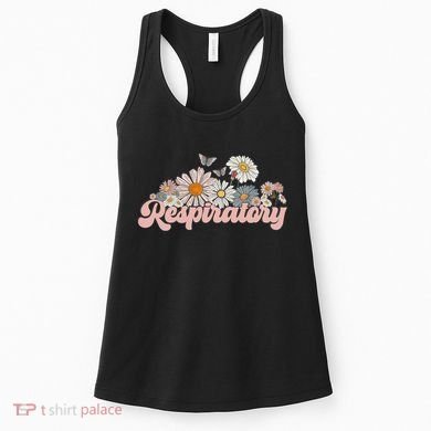 Retro Flower Butterfly Respiratory Therapy Rt Therapist Women's Tank Top