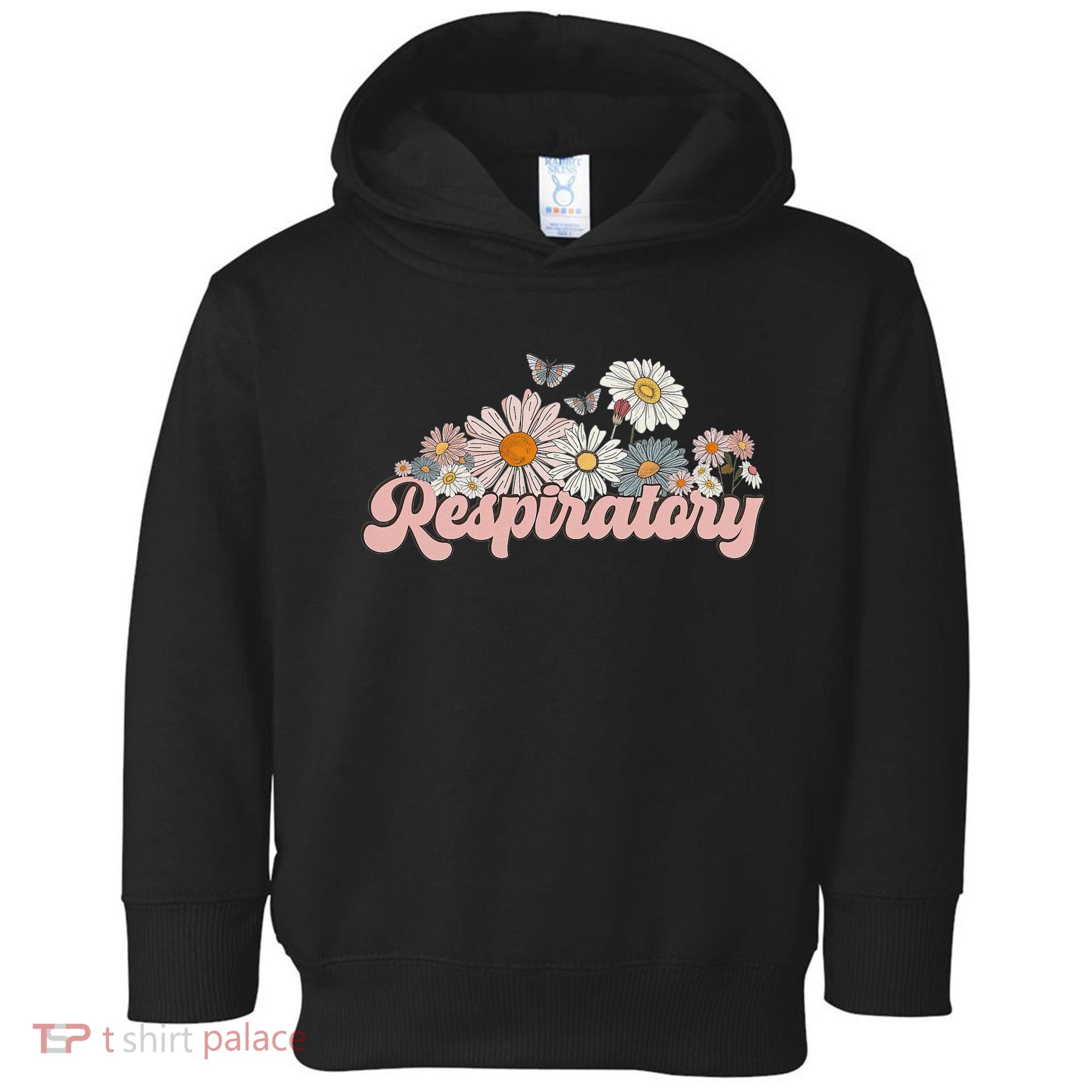 Retro Flower Butterfly Respiratory Therapy Rt Therapist Toddler Hoodie