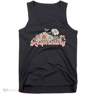 Retro Flower Butterfly Respiratory Therapy Rt Therapist Tank Top