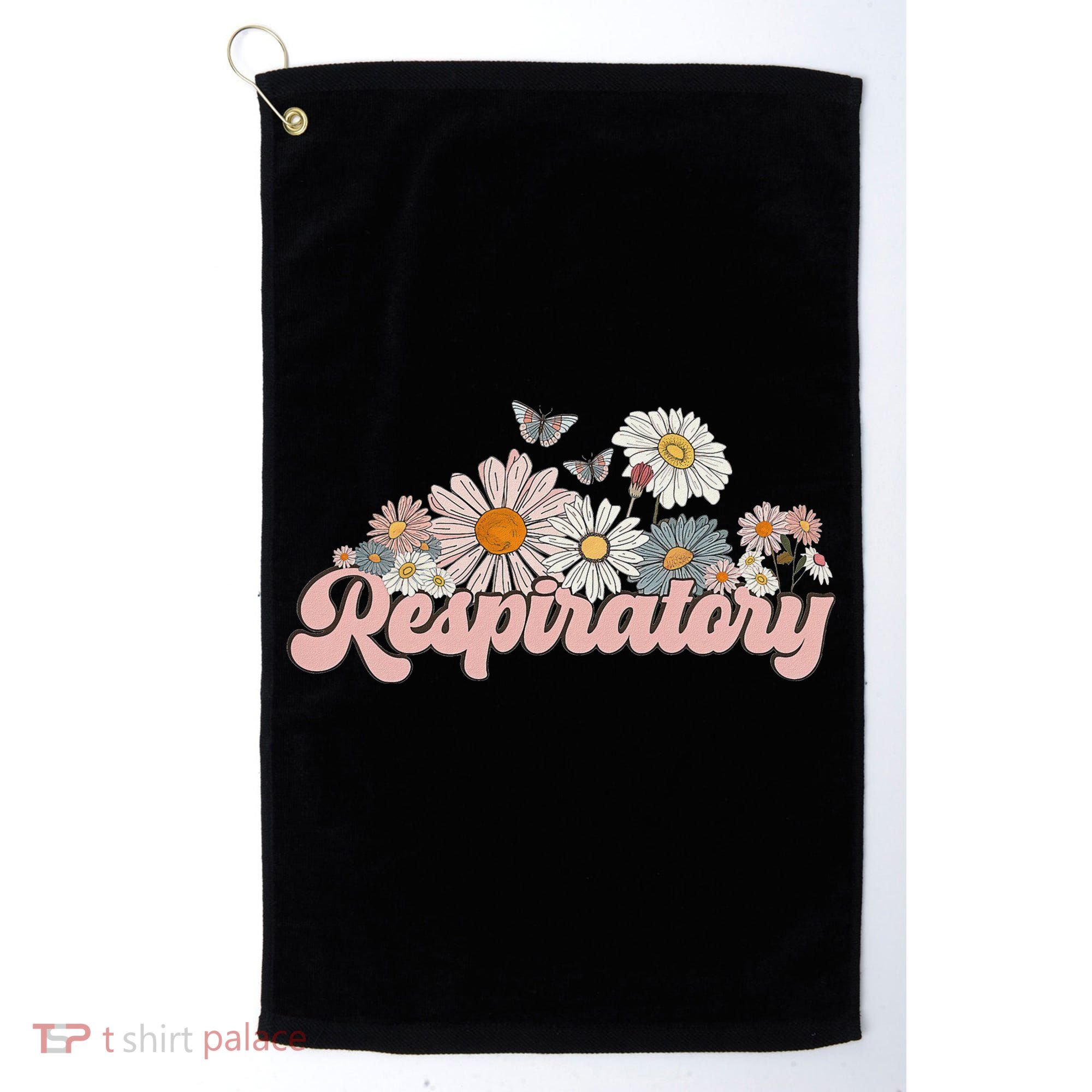 Retro Flower Butterfly Respiratory Therapy Rt Therapist Golf Towel