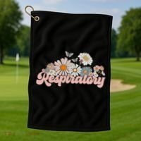 Retro Flower Butterfly Respiratory Therapy Rt Therapist Golf Towel thumb 1