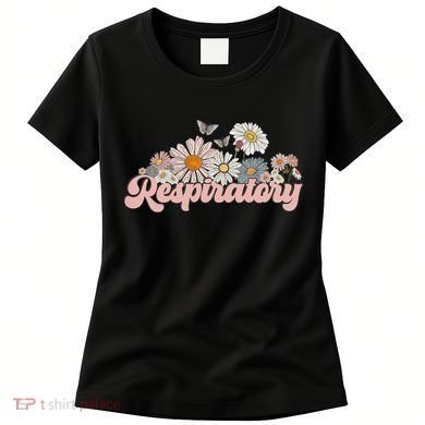 Retro Flower Butterfly Respiratory Therapy Rt Therapist Women's T-Shirt