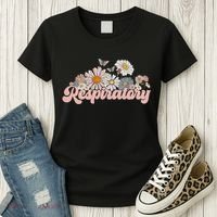 Retro Flower Butterfly Respiratory Therapy Rt Therapist Women's T-Shirt thumb 3