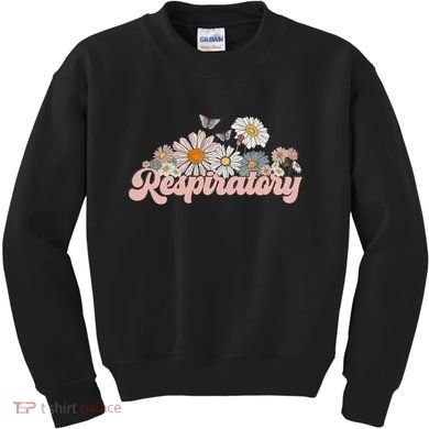 Retro Flower Butterfly Respiratory Therapy Rt Therapist Kids Sweatshirt