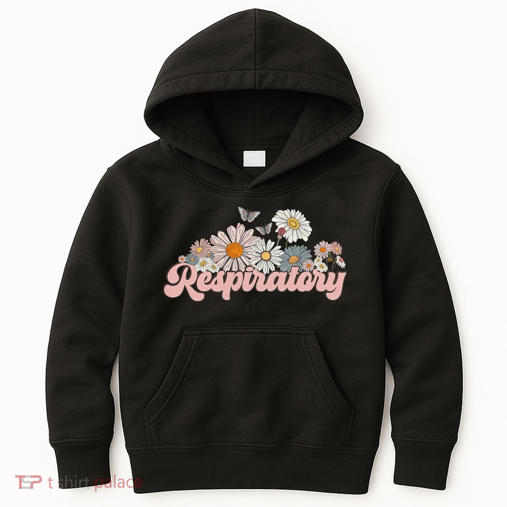 Retro Flower Butterfly Respiratory Therapy Rt Therapist Kids Hoodie