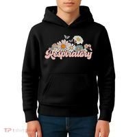 Retro Flower Butterfly Respiratory Therapy Rt Therapist Kids Hoodie thumb 4