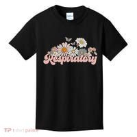 Retro Flower Butterfly Respiratory Therapy Rt Therapist Kids T-Shirt thumb 0