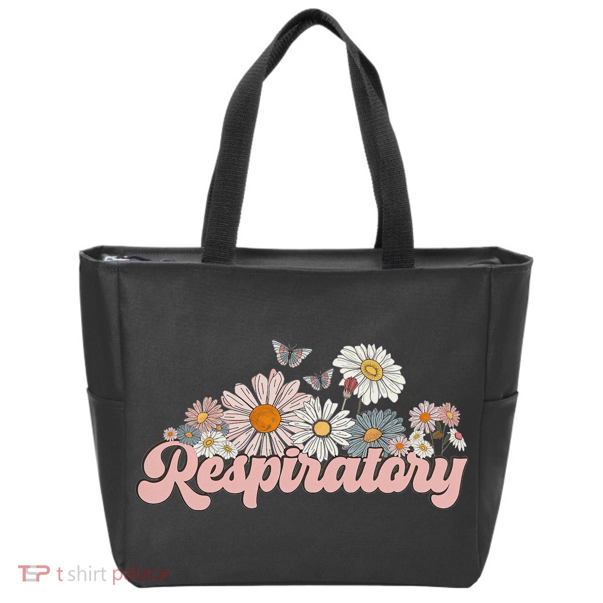Retro Flower Butterfly Respiratory Therapy Rt Therapist Tote Bag