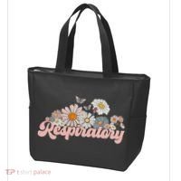 Retro Flower Butterfly Respiratory Therapy Rt Therapist Tote Bag thumb 3