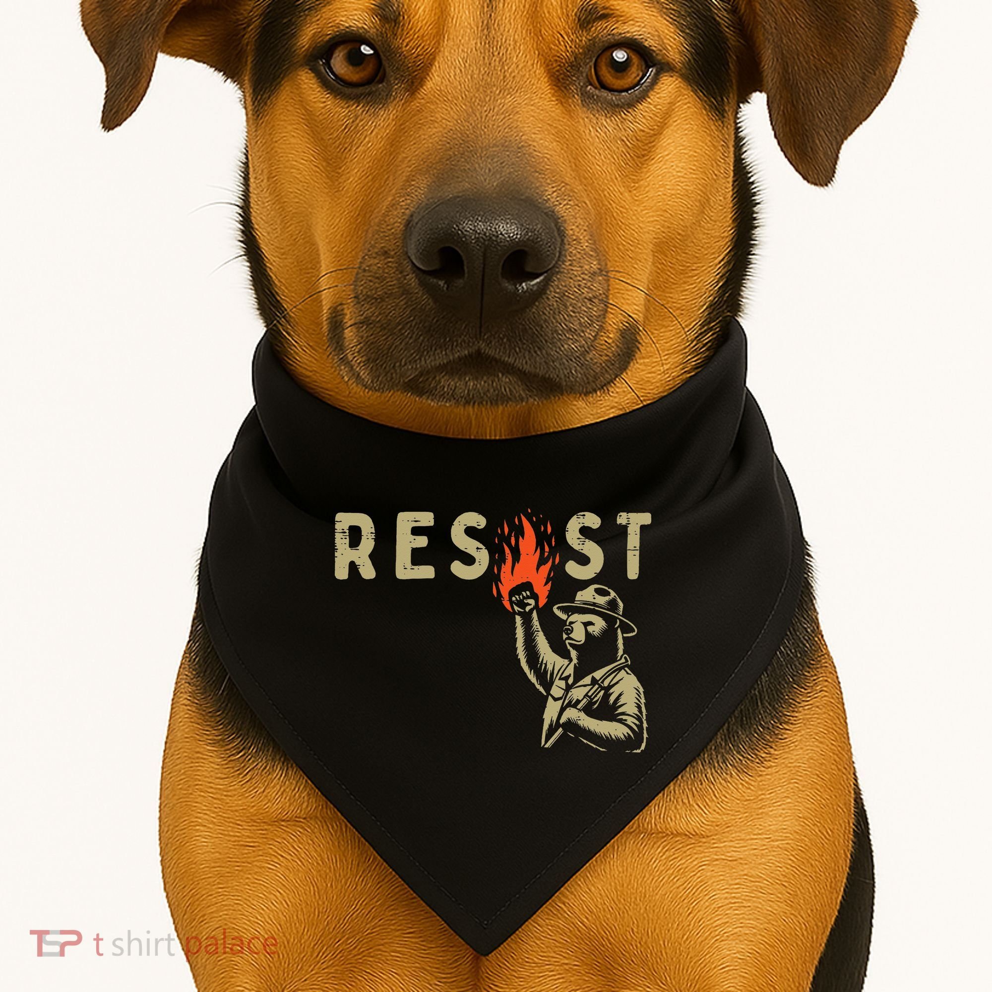 Resist Fist Bear Protest Civil Rights Equality Women USA-Made Doggie Bandana