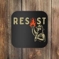 Resist Fist Bear Protest Civil Rights Equality Women Coaster thumb 0