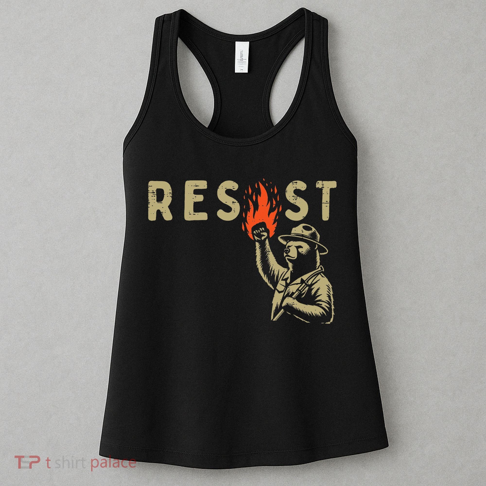 Resist Fist Bear Protest Civil Rights Equality Women Women's Tank Top