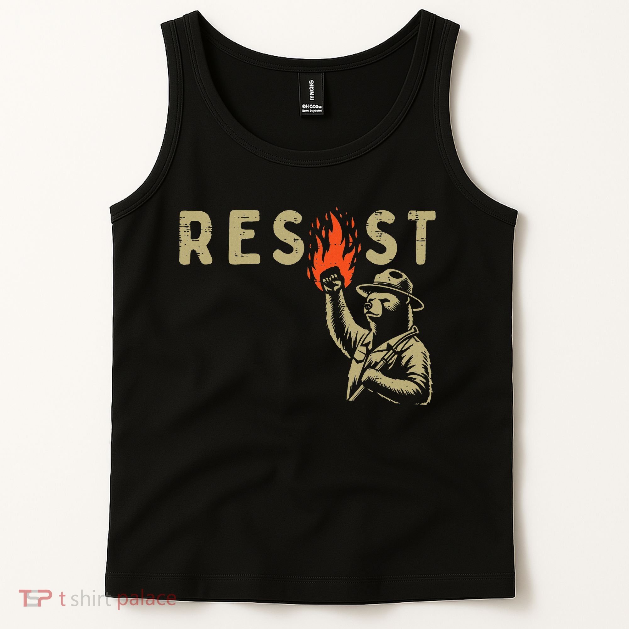 Resist Fist Bear Protest Civil Rights Equality Women Tank Top