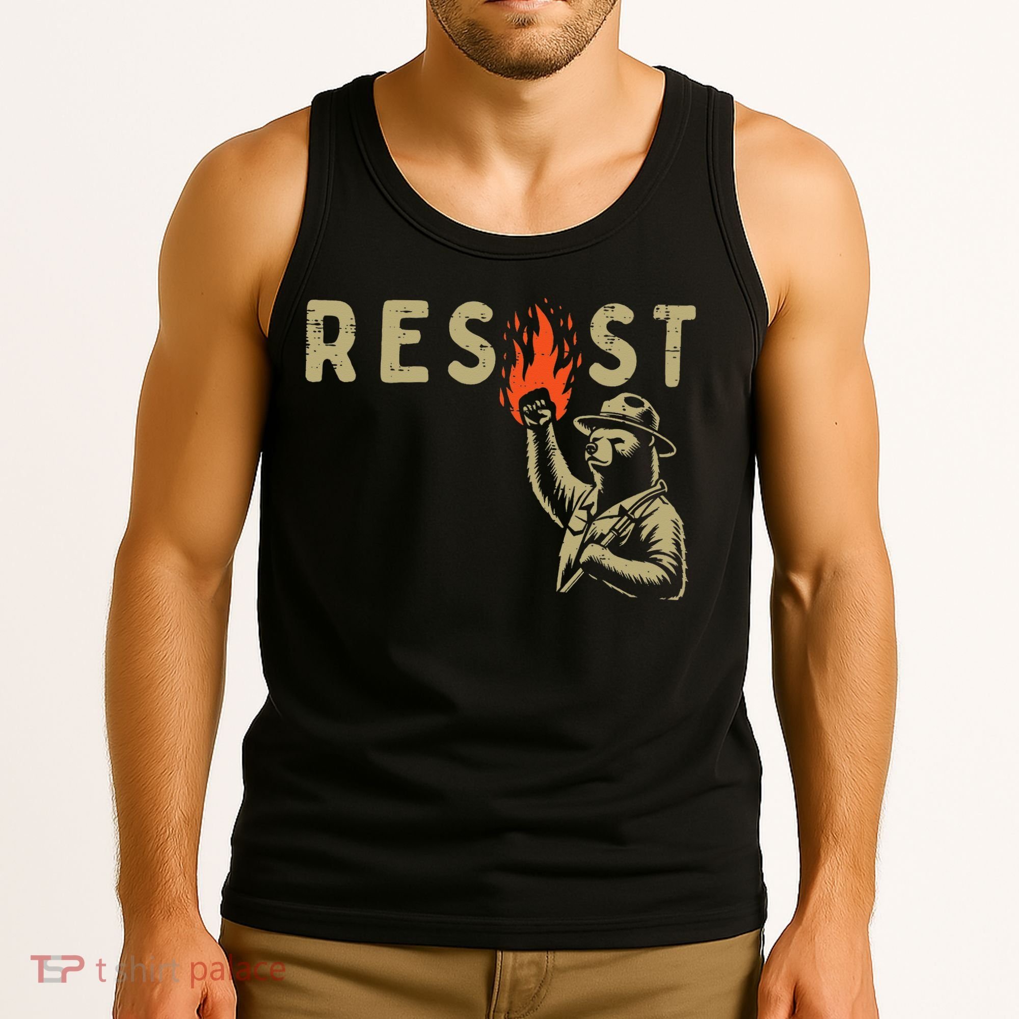 Resist Fist Bear Protest Civil Rights Equality Women Tank Top