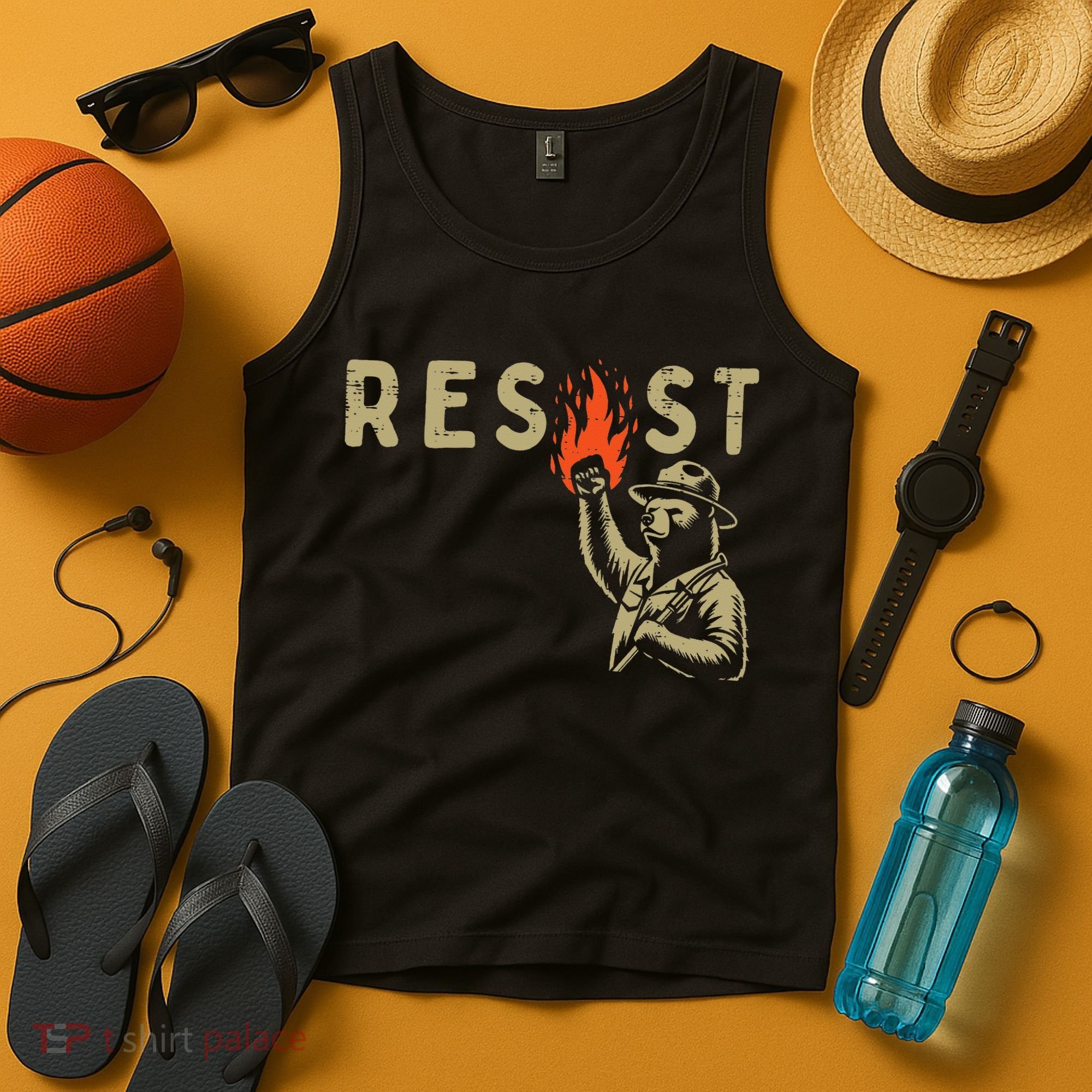 Resist Fist Bear Protest Civil Rights Equality Women Tank Top