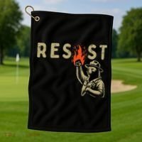 Resist Fist Bear Protest Civil Rights Equality Women Golf Towel thumb 1