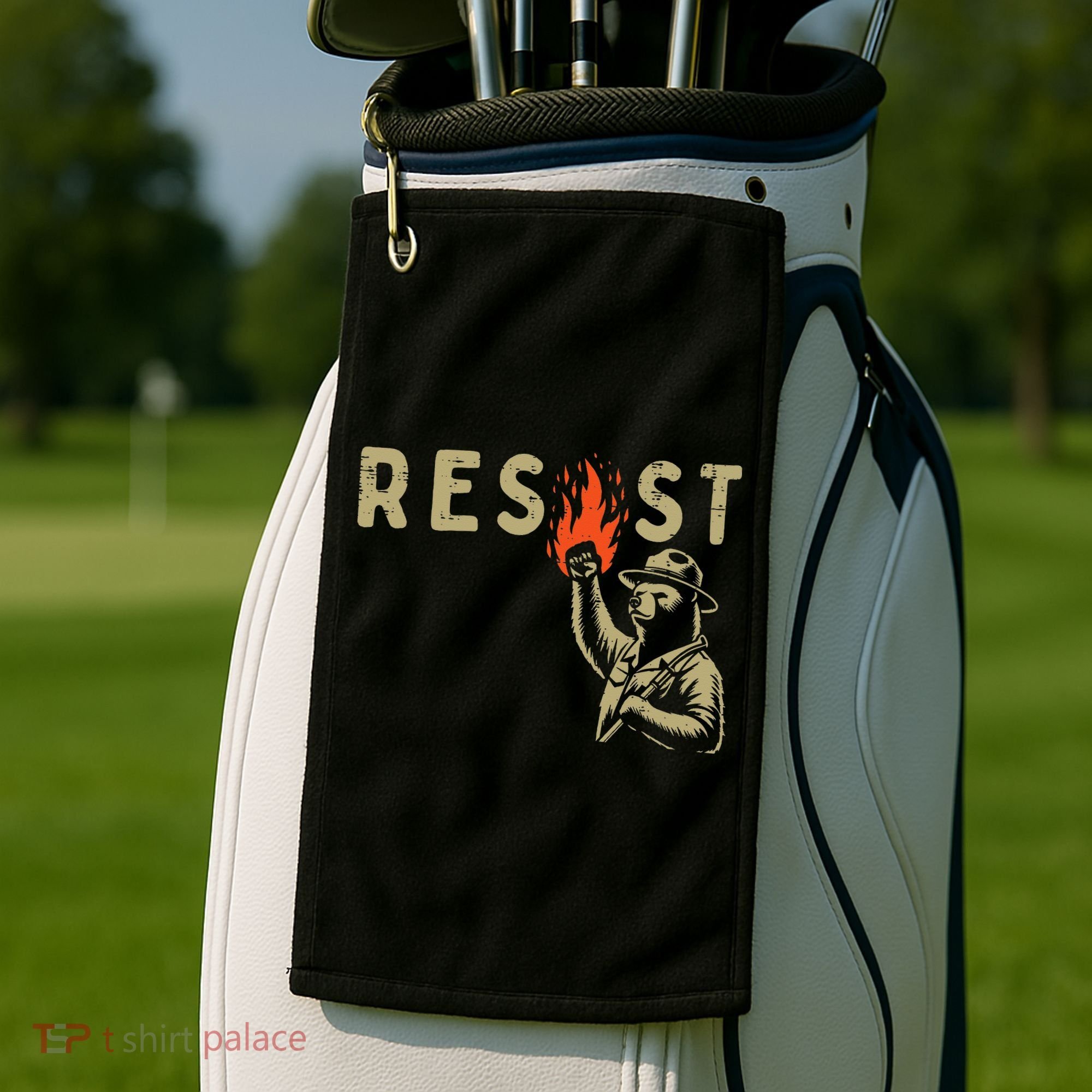 Resist Fist Bear Protest Civil Rights Equality Women Golf Towel